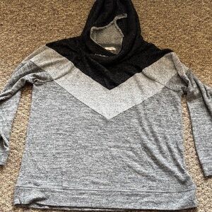 Maurices Black and Gray V-Pattern Hoodie
